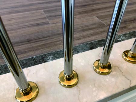 Stainless Steel Round Tube ornament Titanium coating accessories that change people’s  stereotype of stainless steel material railing.  Here the railing not just for safety but also bring the feeling of luxury.